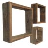 Farmhouse Style Rustic Wood Shadow Box Frames - Reclaimed Weathered Wood - Barn Wood Character (Weathered Grey, Square)