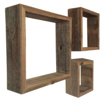 Farmhouse Style Rustic Wood Shadow Box Frames (Weathered Grey, Square)