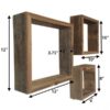 Farmhouse Style Rustic Wood Shadow Box Frames - Reclaimed Weathered Wood - Barn Wood Character (Weathered Grey, Square)