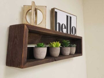 Rustic Floating Shelf with hand rubbed oil finish