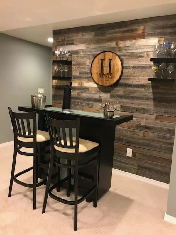 Reclaimed barn wood wall paneling planks for accent walls (Easy NAIL UP  Application) -