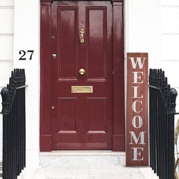 Welcome Sign for Front Porch Made with Real Rustic Reclaimed Wood – 5 feet Tall
