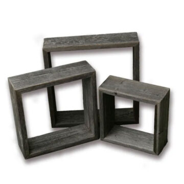 Farmhouse Style Rustic Wood Shadow Box Frames (Weathered Grey, Square)