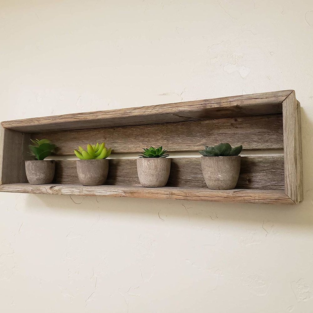 Reclaimed Wood Shadow Box with Wood Backing Rustic Farmhouse Barn