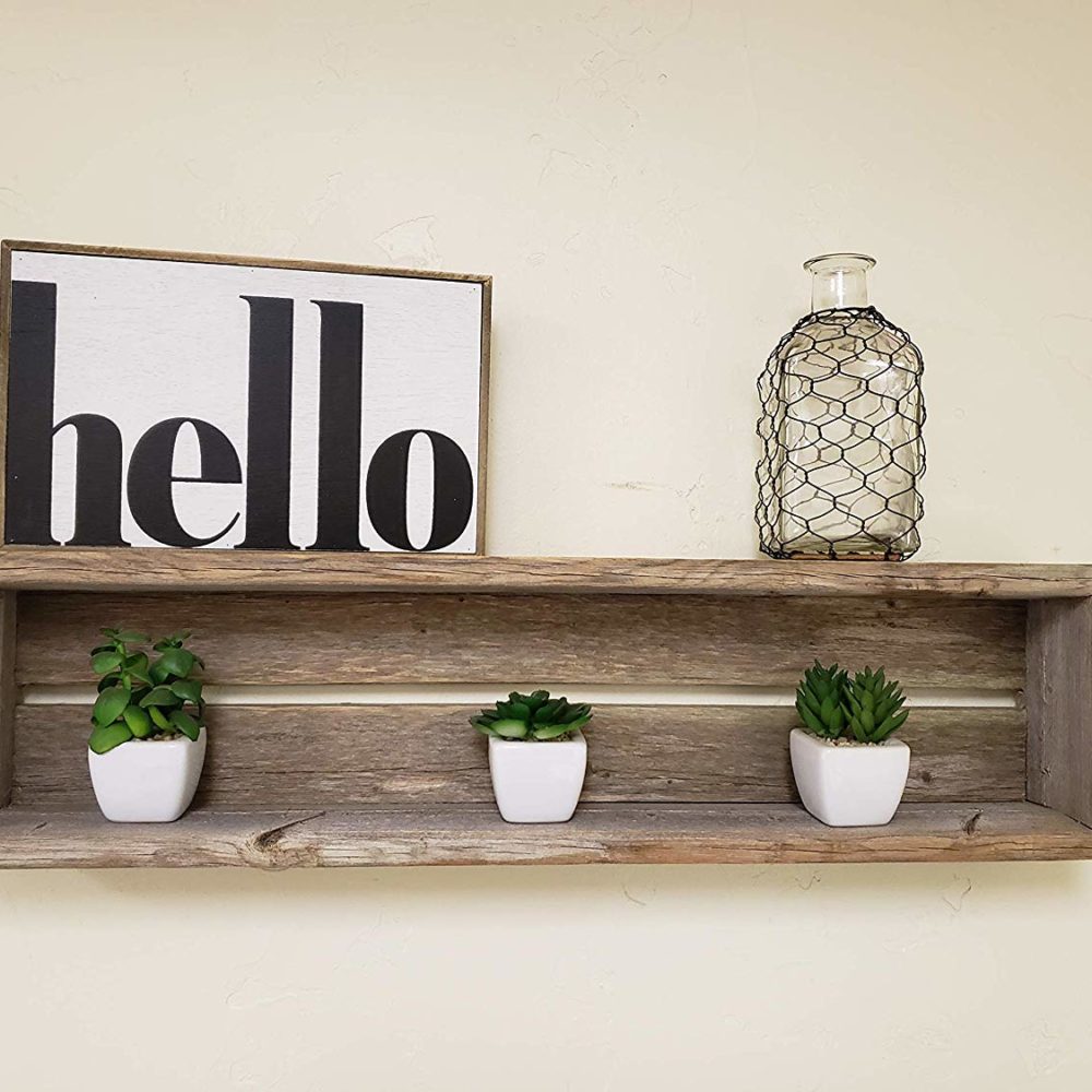 Reclaimed Wood Shadow Box with Wood Backing Rustic Farmhouse Barn