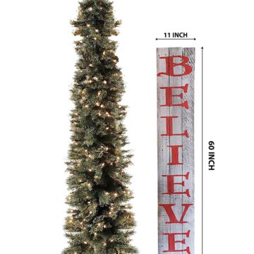 Believe Sign-Hand Painted-5 feet Tall (White/Red)