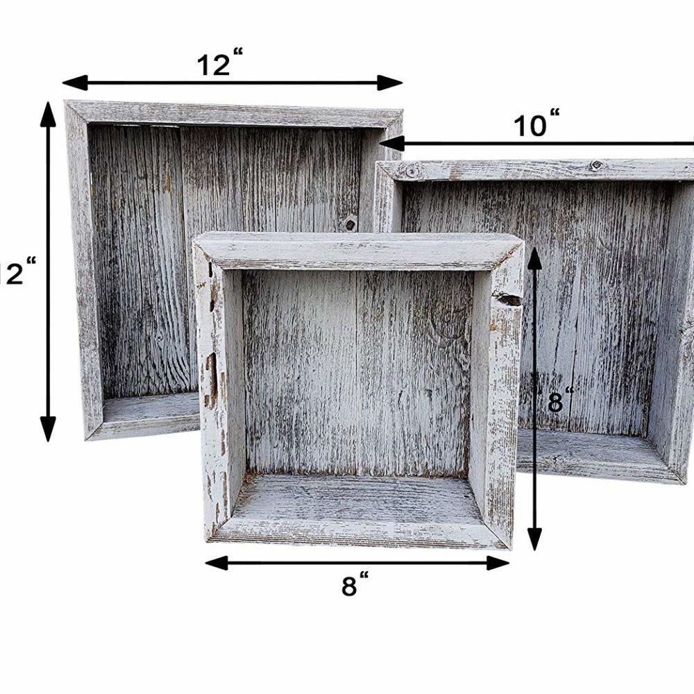 Reclaimed Wood Shadow Box with Wood Backing Rustic Farmhouse Barn