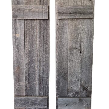 Rustic Shutters Made from 100% Reclaimed Weathered Wood – Set of 2 (11″x36″)