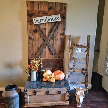 Farmhouse Sign Made from Reclaimed Wood (Whitewash)