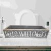 Hello Sweet Cheeks-white print on toilet counter