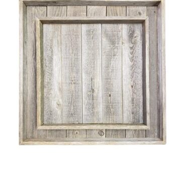 Ottoman Tray Made with Rustic Reclaimed Wood – Large Square (Grey)