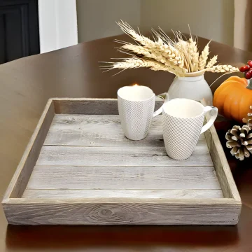 Reclaimed Wood Ottoman Tray (Large Square )