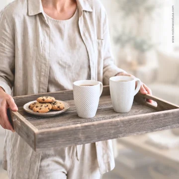 Reclaimed Wood Ottoman Tray (Large Square )