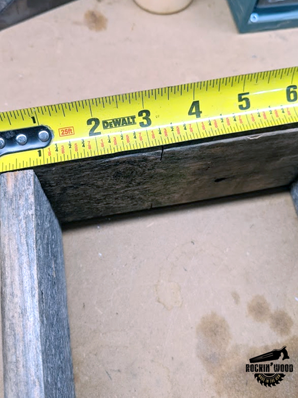 Do not to get too close to the top of reclaimed wood