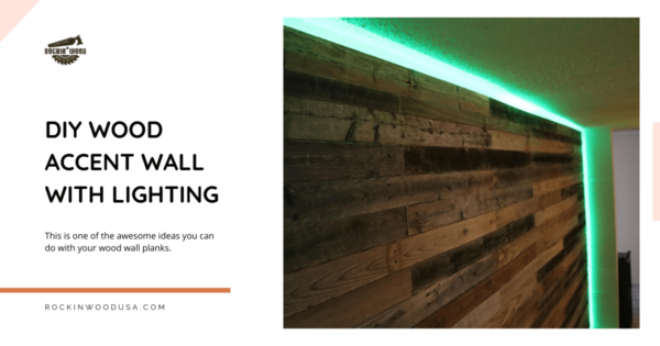 DIY wood accent wall with lighting