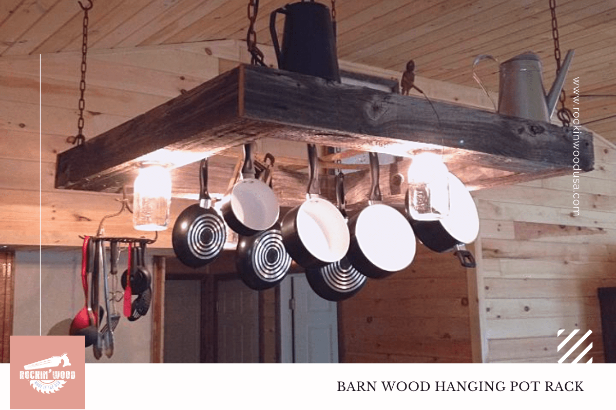 barn wood hanging pot rack