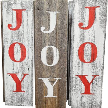 Rustic Wood Joy Christmas Sign for Porch or Wall – Barnwood Holiday Decor