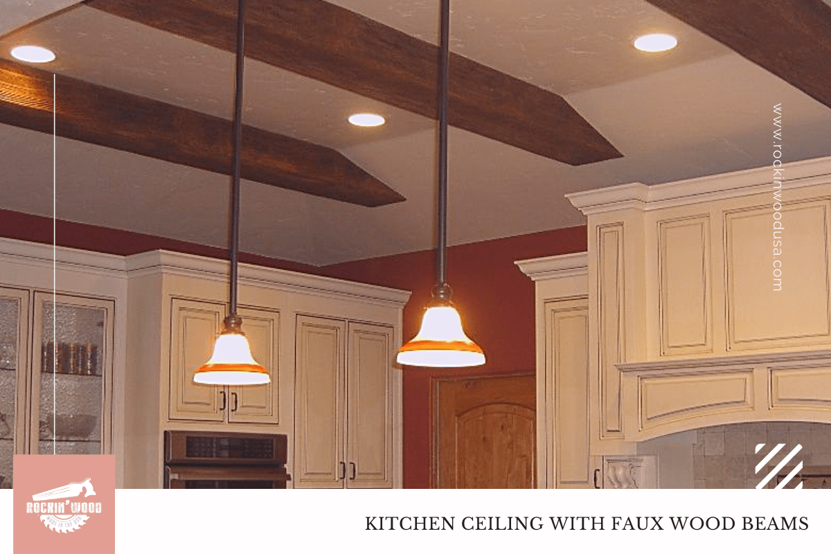 Kitchen Ceiling with Faux Beams