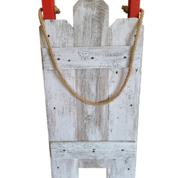 Hand-Painted Rustic Wood Sled for Christmas – Holiday Porch Decor