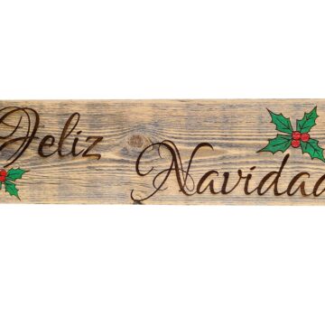 Christmas Engraved Sign on Reclaimed Wood (Weathered, Merry Christmas)