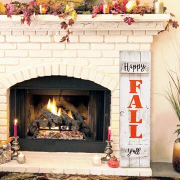 Rustic Wood Joy – Happy Fall Sign for Porch or Wall (Joy/Happy Fall)