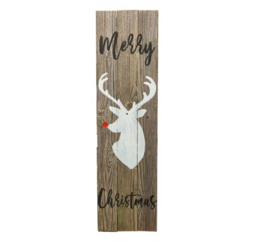 Merry Christmas deer sign Roll over image to zoom in Reindeer Merry Christmas Sign - Rustic Reclaimed Wood Weathered Grey