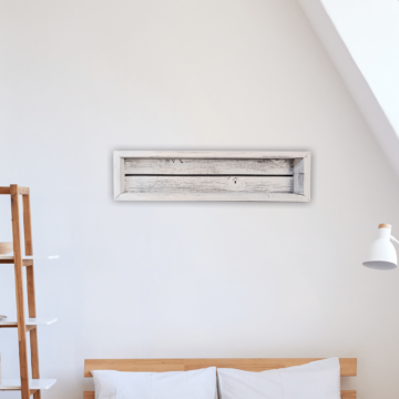 Reclaimed Wood Shadow Box with Wood Backing – Floating Shelves (White, Rectangle)