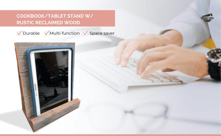 Tablet Stand handmade in the USA with Rustic Reclaimed Wood - Weathered ...