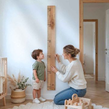 Customized Growth Chart for Kids – Hand Painted – No Vinyl (Natural)