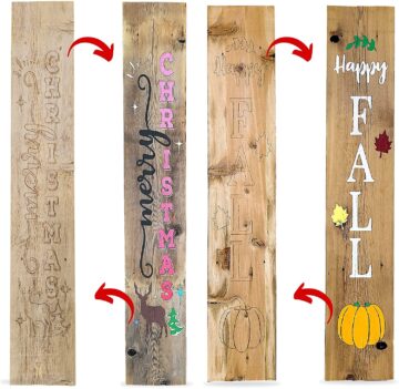 Paint Your own Reversible Happy Fall Merry Christmas sign-1
