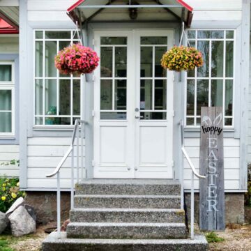 Hoppy Easter Sign for Front Porch 5 feet – Made with Real Rustic Reclaimed Wood