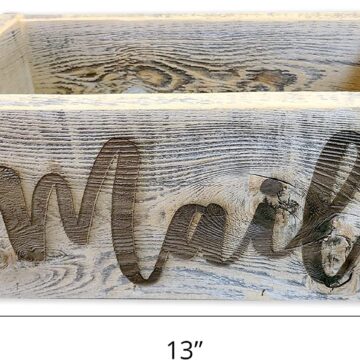 Rustic Reclaimed Wood Box for Mail – Laser engraved box (Large, Rustic)