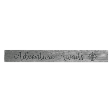 Adventure Awaits Sign with Engraved Design