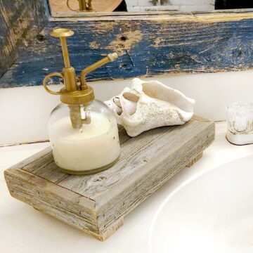 Large Wooden Soap Dish in a bathroom