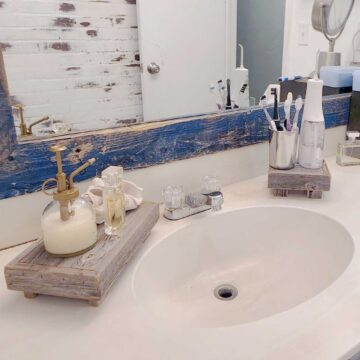 Wooden Soap Dish in a bathroom