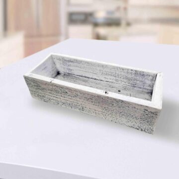 Rustic Wooden Box for Centerpiece-White