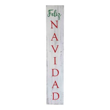Feliz Navidad Sign – Vertical (5 Ft.) for Front Door or Porch Letrero Para Entrada