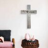 Rustic Reclaimed Wood cross_He is Risen-cross-wall