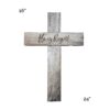 Rustic Reclaimed Wood Cross-he is risen-script