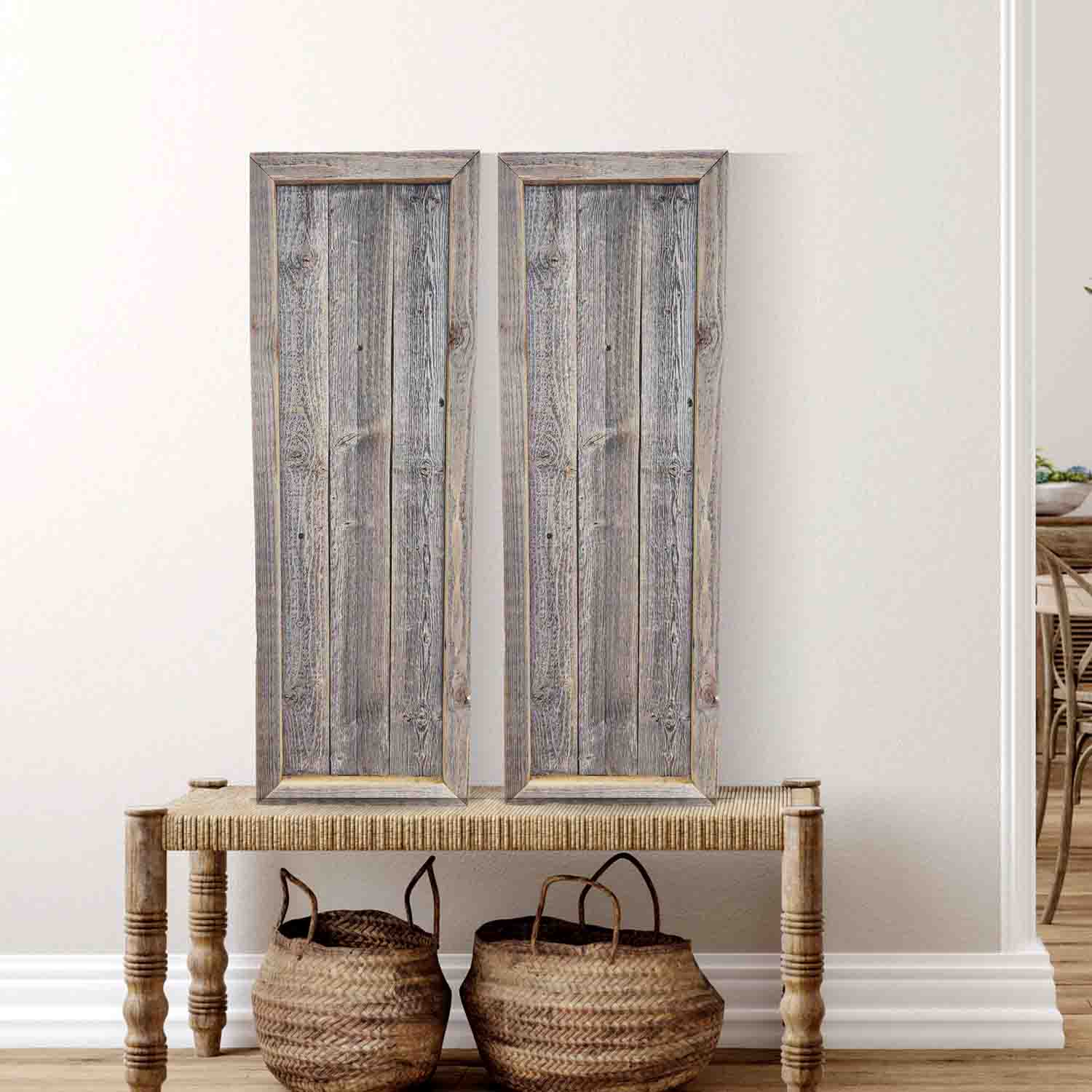 Framed blank sign on a table