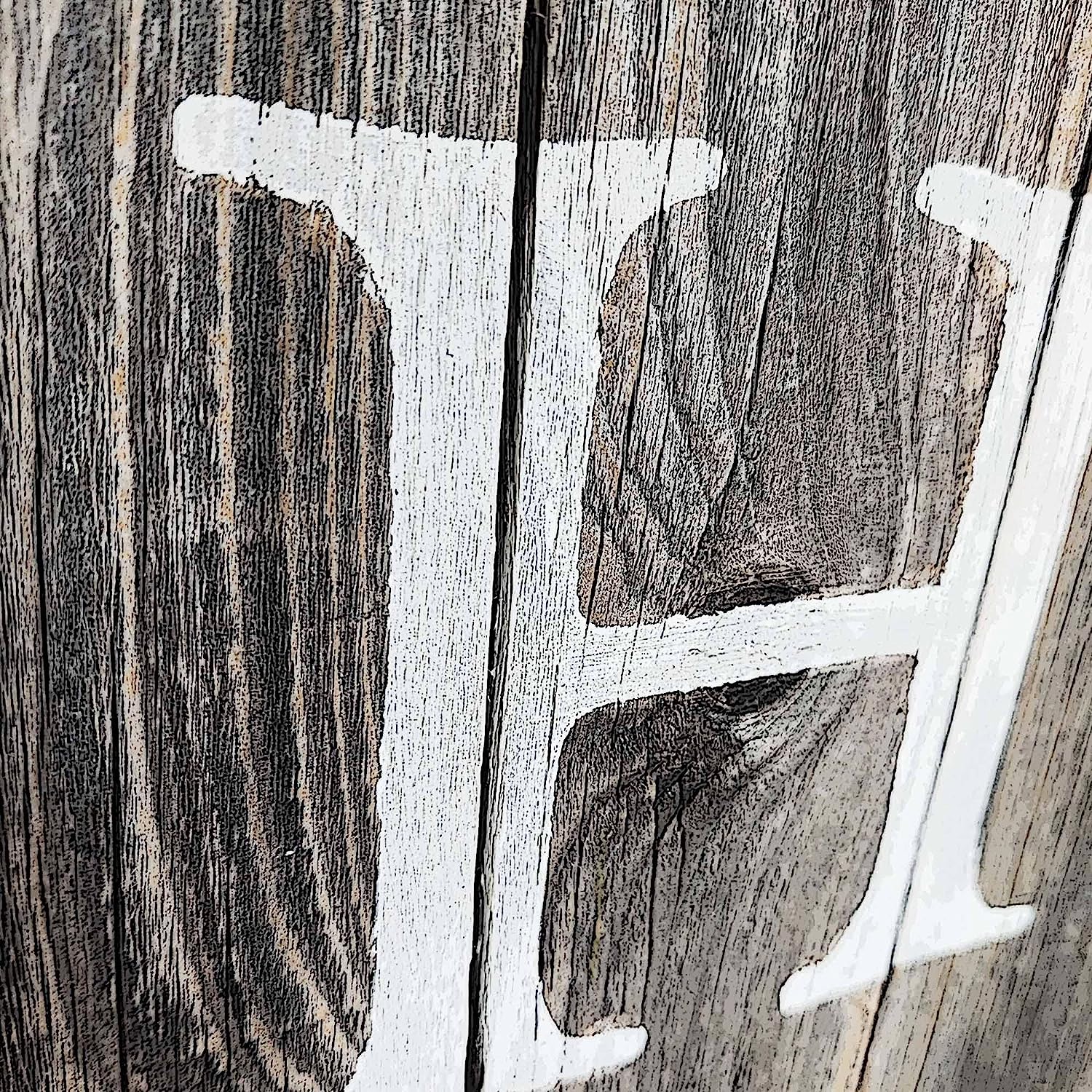 Oh Hello vertical sign Hand painted (Grey/White) Rockin' Wood