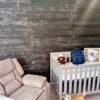 blackwash accent wall planks-nursery room