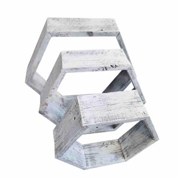 Whitewash hexagon shelves-size