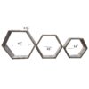 hexagonal shelves sizes