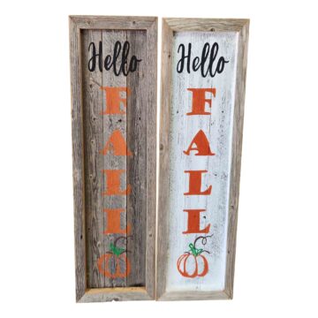 Hello Fall Sign for front porch or hanging decor