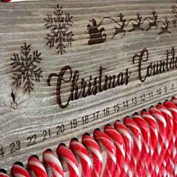 Candy Cane Christmas Countdown -Advent Calendar-Plain-texture