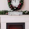 Stocking Hanger-white-plain-small-on top of fireplace