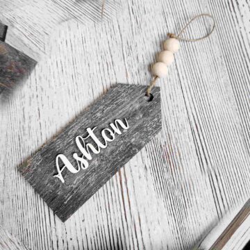 Barnwood Blank Gift Tags (w/ Jute Twine and 3 Beads per tag)