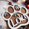 Custom Dog Paw Ornament made on reclaimed barn wood - Ornament for Fur Babies
