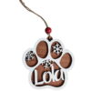 Custom Dog Paw Ornament made on reclaimed barn wood